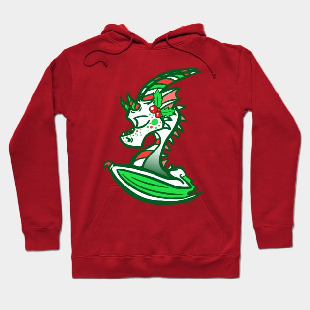 Holly Jolly Dragon Hoodie by Jan Grackle